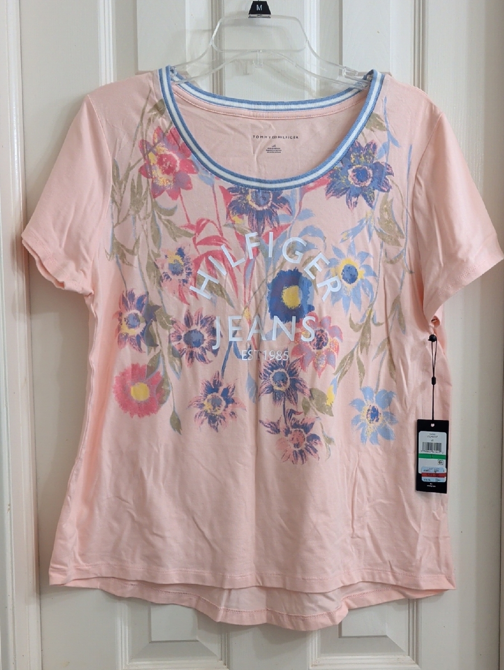 Tommy Hilfiger Pink Floral Logo Short Sleeve Tee
